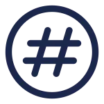 Hashtag Circle SVG Icon